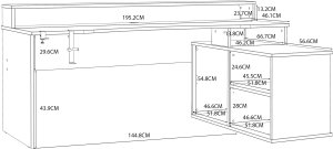 Biurko Gamingowe Supernova214 Led - Czarno-Białe 3