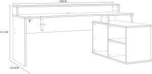 Biurko Gamingowe Supernova214 Led - Czarno-Białe 4