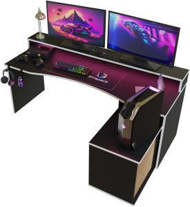 Biurko Gamingowe Supernova214 Led - Czarno-Białe 5