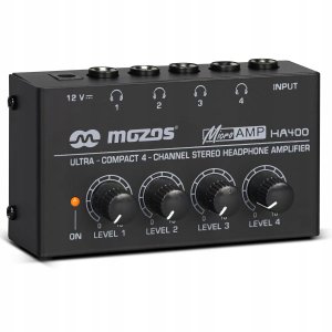 MOZOS HA400 4-KANAŁOWY WZMACNIACZ SŁUCHAWKOWY STEREO 2