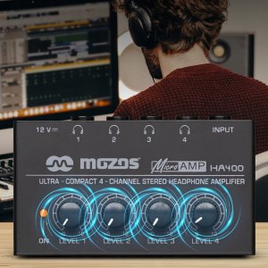 MOZOS HA400 4-KANAŁOWY WZMACNIACZ SŁUCHAWKOWY STEREO 6