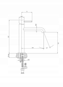 OMNIRES Y1212CCPB Y bateria umywalkowa, 23 cm (głowica 25 mm) miedź szczotkowana 2