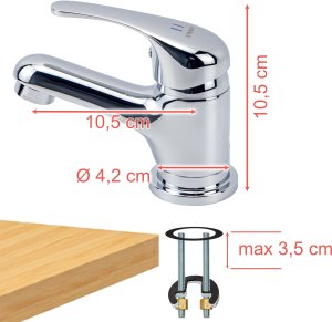 Bateria umywalkowa Avapax Taro stojąca chrom 8