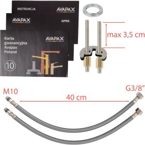 Bateria umywalkowa Avapax Taro stojąca chrom 9