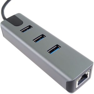 PremiumCord Adapter USB-C na Gigabit 10/100/1000Mbps + 3x USB3.2 konektor 2