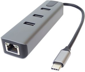 PremiumCord Adapter USB-C na Gigabit 10/100/1000Mbps + 3x USB3.2 konektor 3