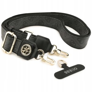 GUESS uniwesalny pasek GUUCNP4DGMK (4G PU Strap Tether Patch Strass Metal Logo) czarny 2