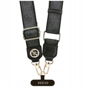GUESS uniwesalny pasek GUUCNP4DGMK (4G PU Strap Tether Patch Strass Metal Logo) czarny 3