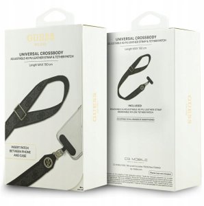 GUESS uniwesalny pasek GUUCNP4DGMK (4G PU Strap Tether Patch Strass Metal Logo) czarny 5