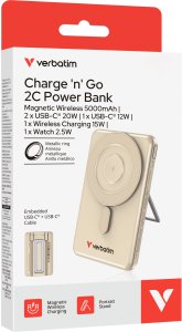 Verbatim, powerbank z bezprzewodowym �adowaniem, 5V, �adowanie telefonu, 32253, 5 000mAh, Mocowanie magnetyczne, z�ota 9