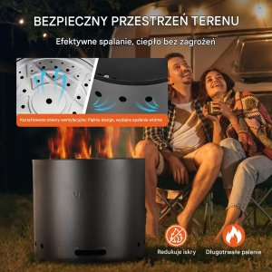 Biokominek kominek wolnostojący na taras stół ogrodowy stojący 49 cm 4