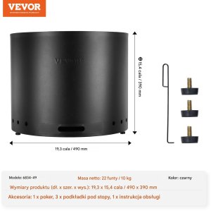 Biokominek kominek wolnostojący na taras stół ogrodowy stojący 49 cm 6
