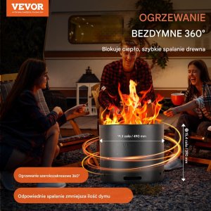 Biokominek kominek wolnostojący na taras stół ogrodowy stojący 49 cm 7