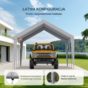 Vevor Wymienna Wiata do Garażu Szara 11