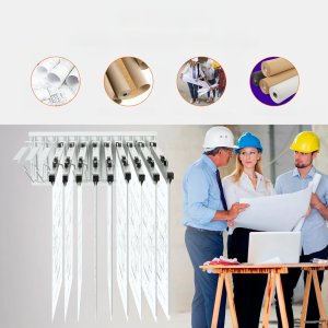 Półka na Dokumenty Ścienna Wieszak A0-A1 12 Uchwytów Obrotowych 5