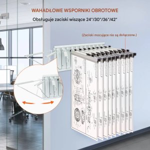 Półka na Dokumenty Ścienna Wieszak A0-A1 12 Uchwytów Obrotowych 10