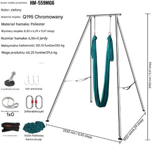 Stojak z Hamakiem Aerial Yoga Zielony 2