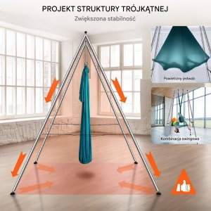 Stojak z Hamakiem Aerial Yoga Zielony 5