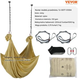Zestaw Hamak do Aerial Yoga Złoty 2