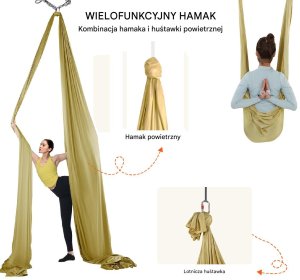 Zestaw Hamak do Aerial Yoga Złoty 5