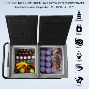 Lodówka turystyczna samochodowa z zamrażalką kompresorowa 115L 80 W 2