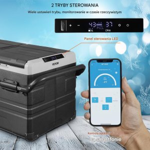 Lodówka turystyczna samochodowa z zamrażalką kompresorowa 115L 80 W 3