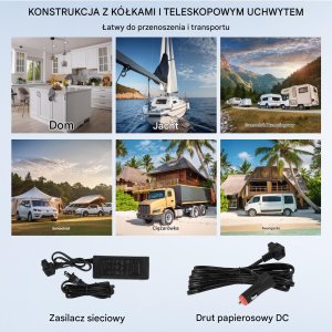 Lodówka turystyczna samochodowa z zamrażalką kompresorowa 115L 80 W 5