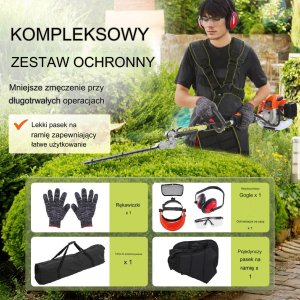 Podkaszarka do żywopłotu nożyce piła spalinowa długi uchwyt 4