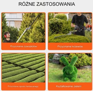 Podkaszarka do żywopłotu nożyce piła spalinowa długi uchwyt 7