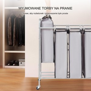 Kosz na pranie do przechowywania czterokomorowy 10