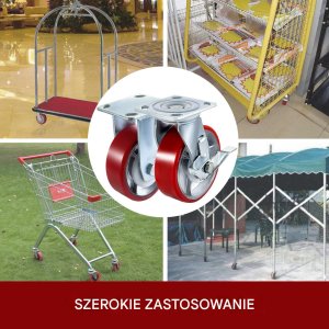 Kółka Transportowe Rolki do Przesuwania Mebli z Hamulcem 15 x 5 cm Zestaw 4 12