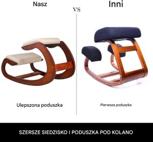 Klęcznik klękosiad krzesło biurowe ergonomiczne fotel biurowy ciemny brąz 4