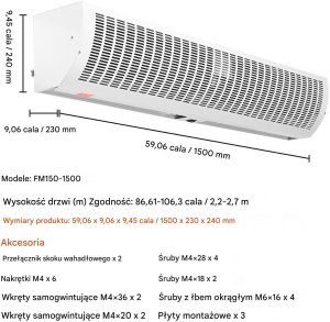 Komercyjna Kurtyna Wewnętrzna 1500 mm 2