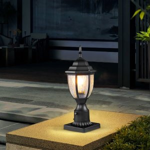 Vevor Lampa Ogrodowa Zewnętrzna Słupkowa z Czujnikiem Światła 390 mm 2 Sztuki 7