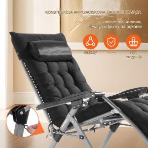 Leżak Wypoczynkowy Czarny 11