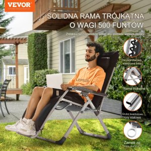 Leżak Wypoczynkowy Czarny 13