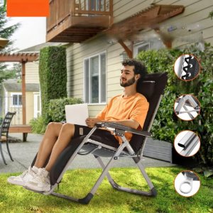 Leżak Wypoczynkowy Czarny 7