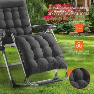 Leżak Wypoczynkowy Czarny 10