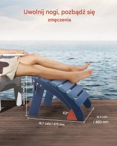 Podnóżek Adirondack Taboret Ogrodowy Składany HDPE 47,5x48x35 cm Zestaw 2 11