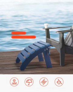 Podnóżek Adirondack Taboret Ogrodowy Składany HDPE 47,5x48x35 cm Zestaw 2 2