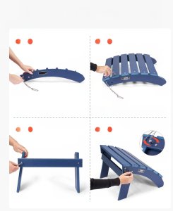 Podnóżek Adirondack Taboret Ogrodowy Składany HDPE 47,5x48x35 cm Zestaw 2 4