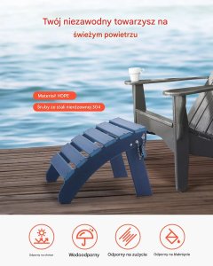 Podnóżek Adirondack Taboret Ogrodowy Składany HDPE 47,5x48x35 cm Zestaw 2 8