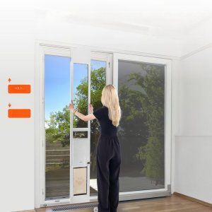 Drzwiczki dla Psa do Drzwi Przesuwnych Aluminiowe Regulacja Wysokości L 10