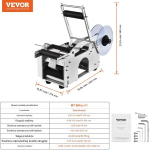 Vevor Etykieciarka do butelek słoików 20-50 szt./min 6