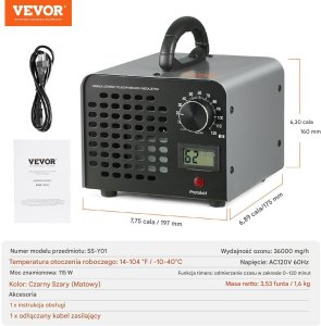 Generator ozonu 36000mg/h z timerem 120min usuwanie zapachów do domu 2