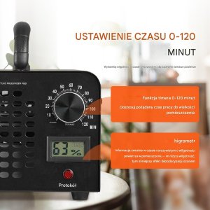 Generator ozonu 36000mg/h z timerem 120min usuwanie zapachów do domu 3