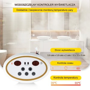 Vevor Generator pary do sauny 9kW 3555C z panelem do domu SPA łaźni parowej 2