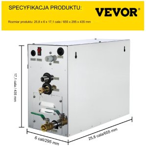 Vevor Generator pary do sauny 9kW 3555C z panelem do domu SPA łaźni parowej 6