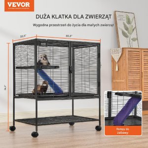 Vevor Metalowa Klatka dla Małych Zwierząt 92 cm 5