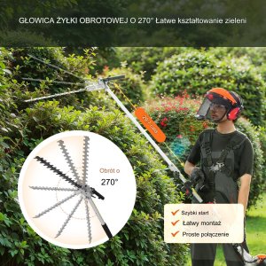 Podkaszarka do żywopłotu nożyce piła spalinowa 5 w 1 2